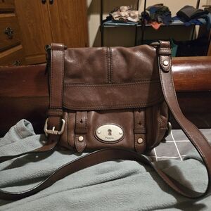 Fossil Brown Leather Shoulder Bag